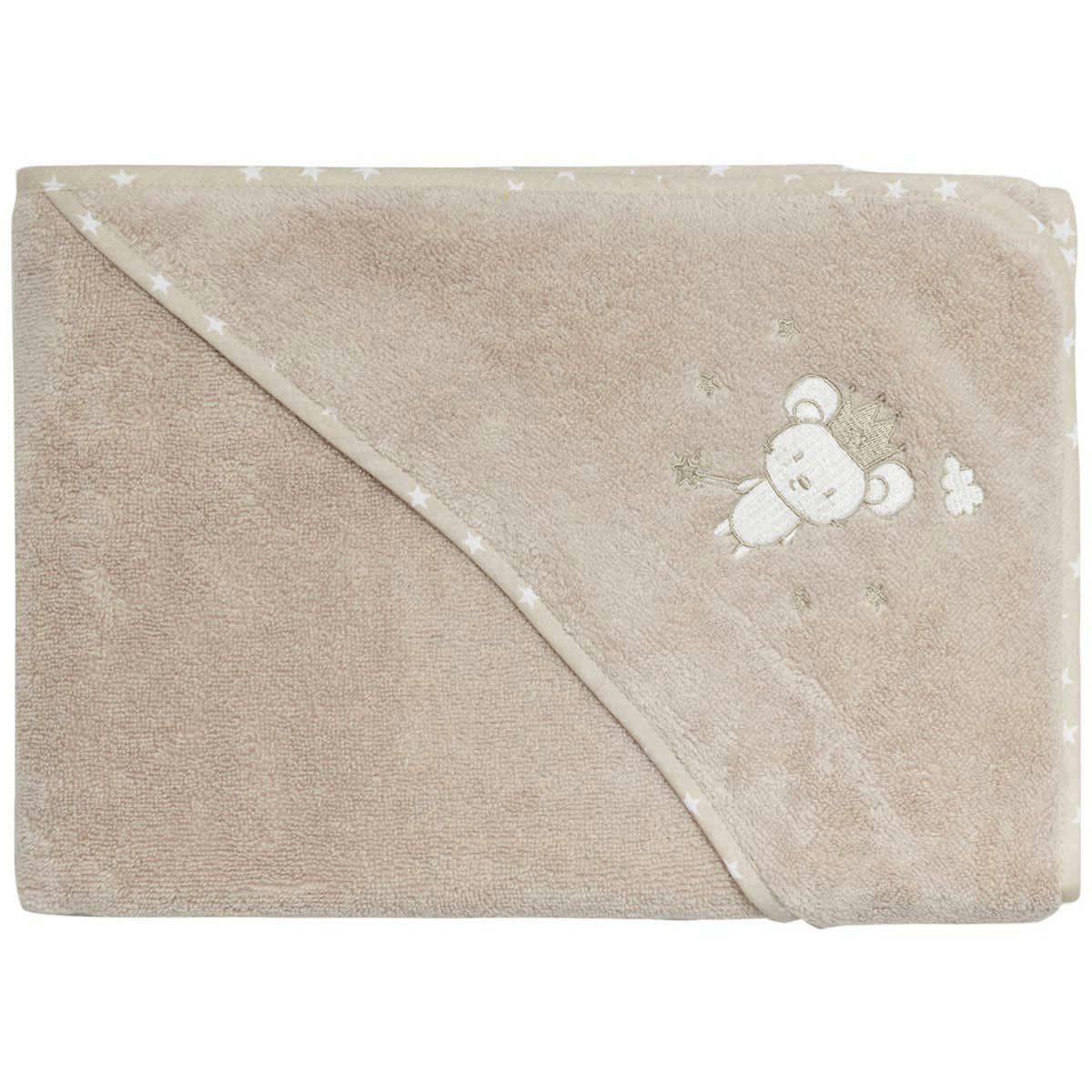 BABY SOFT MOUSE STICK - Cape de bain bébé en coton peigné zéro twist  sable 75x75 cm