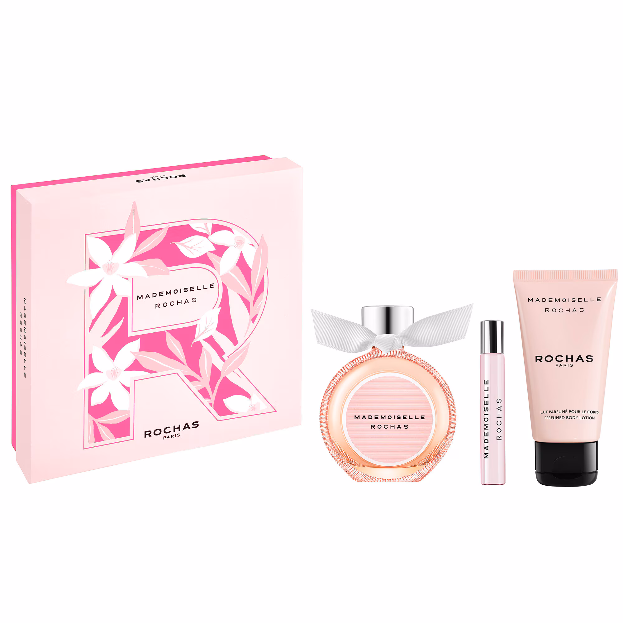 MADEMOISELLE ROCHASCoffret eau de parfum + lait pour le corps + vaporisateur voyage
