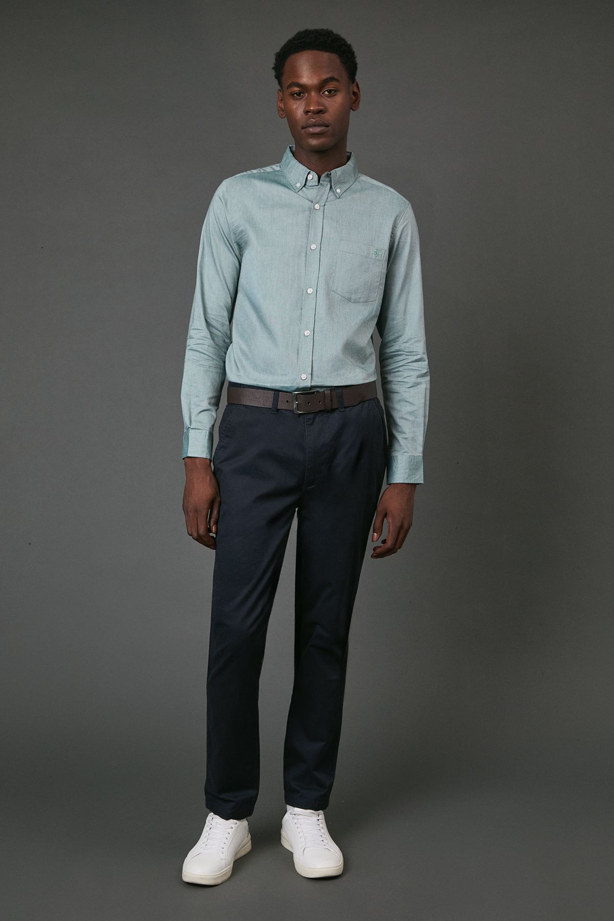 Maine Green Oxford Long Sleeve Shirt