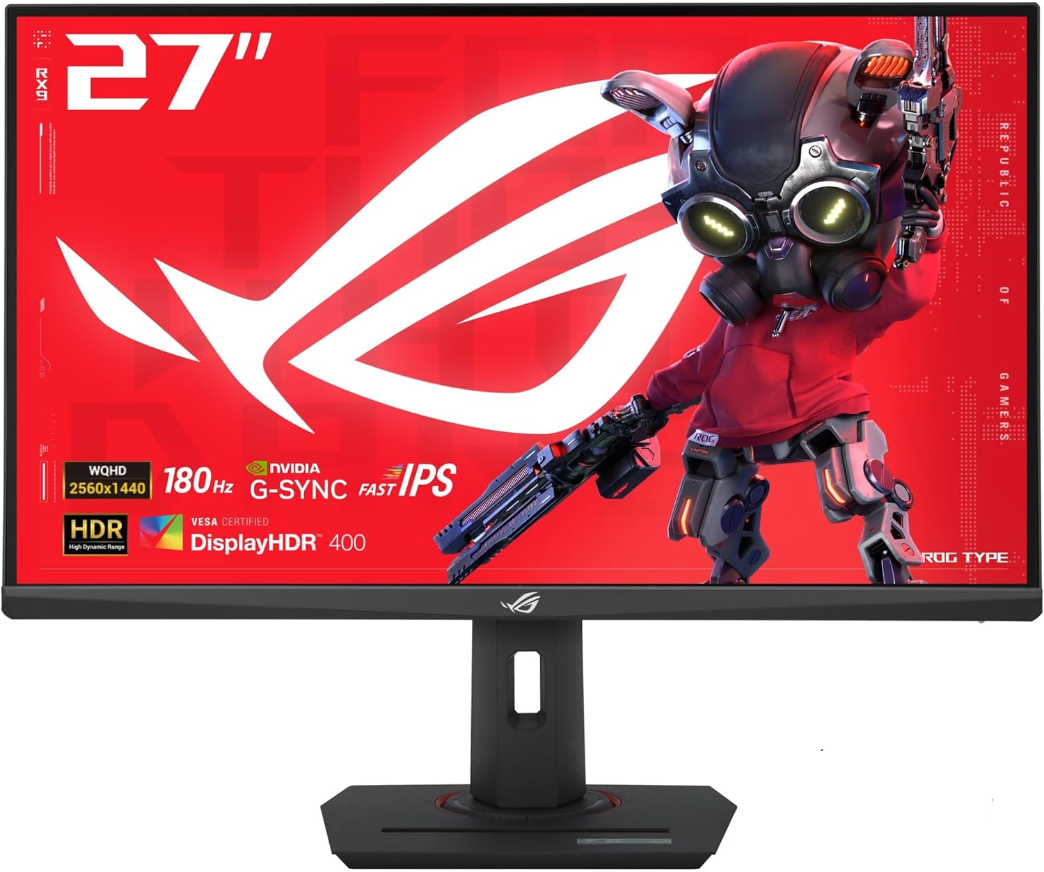 ASUS ROG Strix 27” QHD (2560x1440) HDR400 USB-C Gaming Monitor (XG27ACS)  180Hz 1ms  Fast IPS  133% sRGB  Extreme Low Motion Blur Sync  G-Sync Compatible  DisplayWidget  Tripod Socket  3 Year Warranty