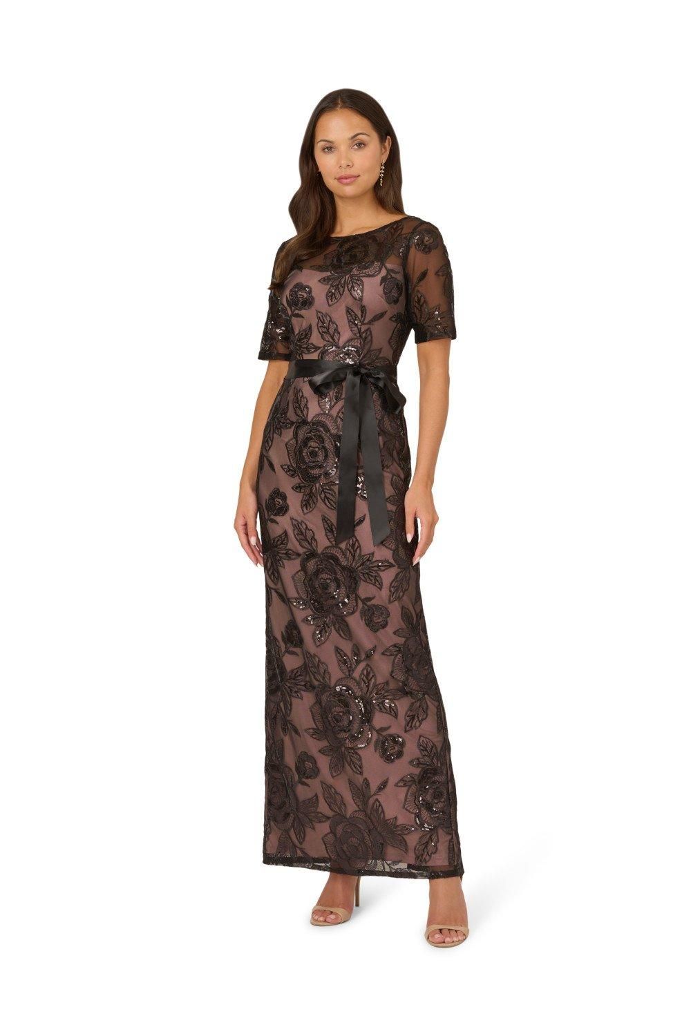 Papell Studio Sequin Lace Mermaid Dress