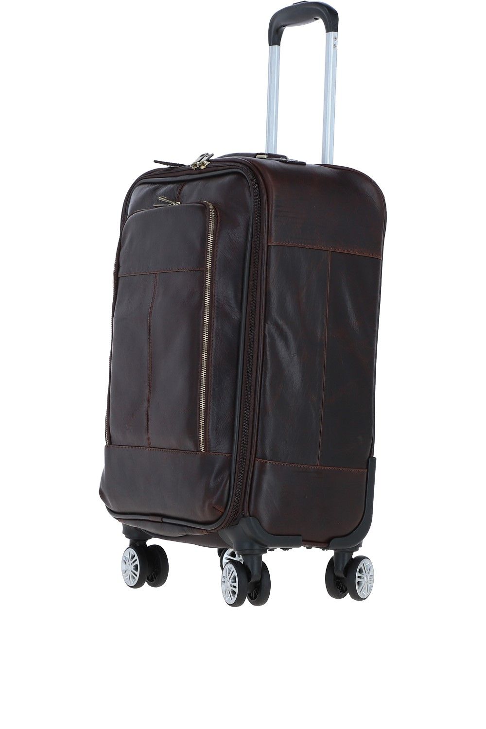 Ashwood Leather Real Leather Trolley Suitcase