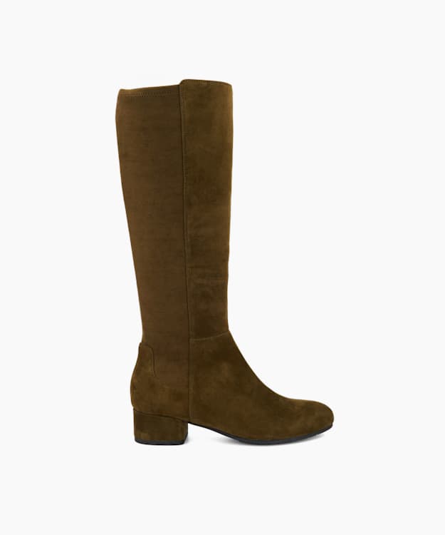 Tayla Khaki - Stretch Knee-High Boots
