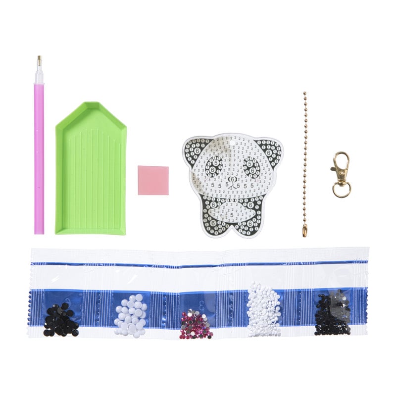 Sleutelhanger panda DIY - zwart/wit