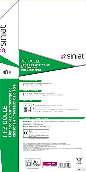 Colle pour carreaux de plâtre Planodis PF3 5kg