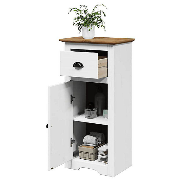 Armoire de salle de bain BODO blanc et marron 44x30x90 cm vidaXL