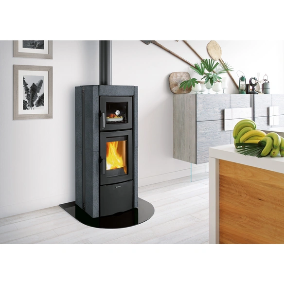 Kaminofen » Ester Forno Evo«, dunkelgrau, Naturstein, 8,2 kW