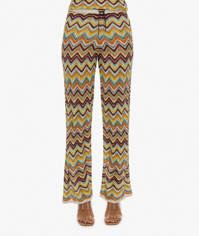 Zigzag Knit Wide Trousers