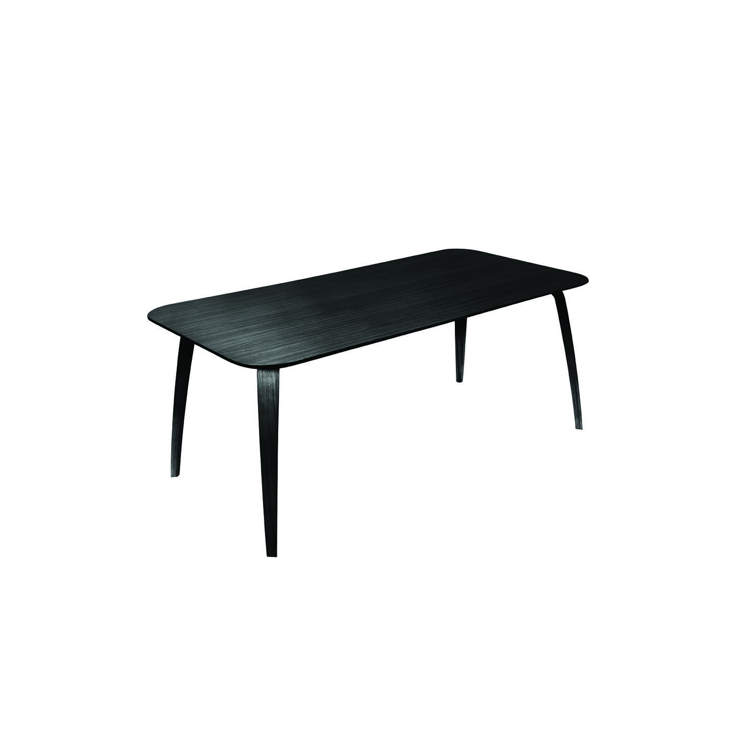 GUBI Rectangular Dining Table, black stained ash