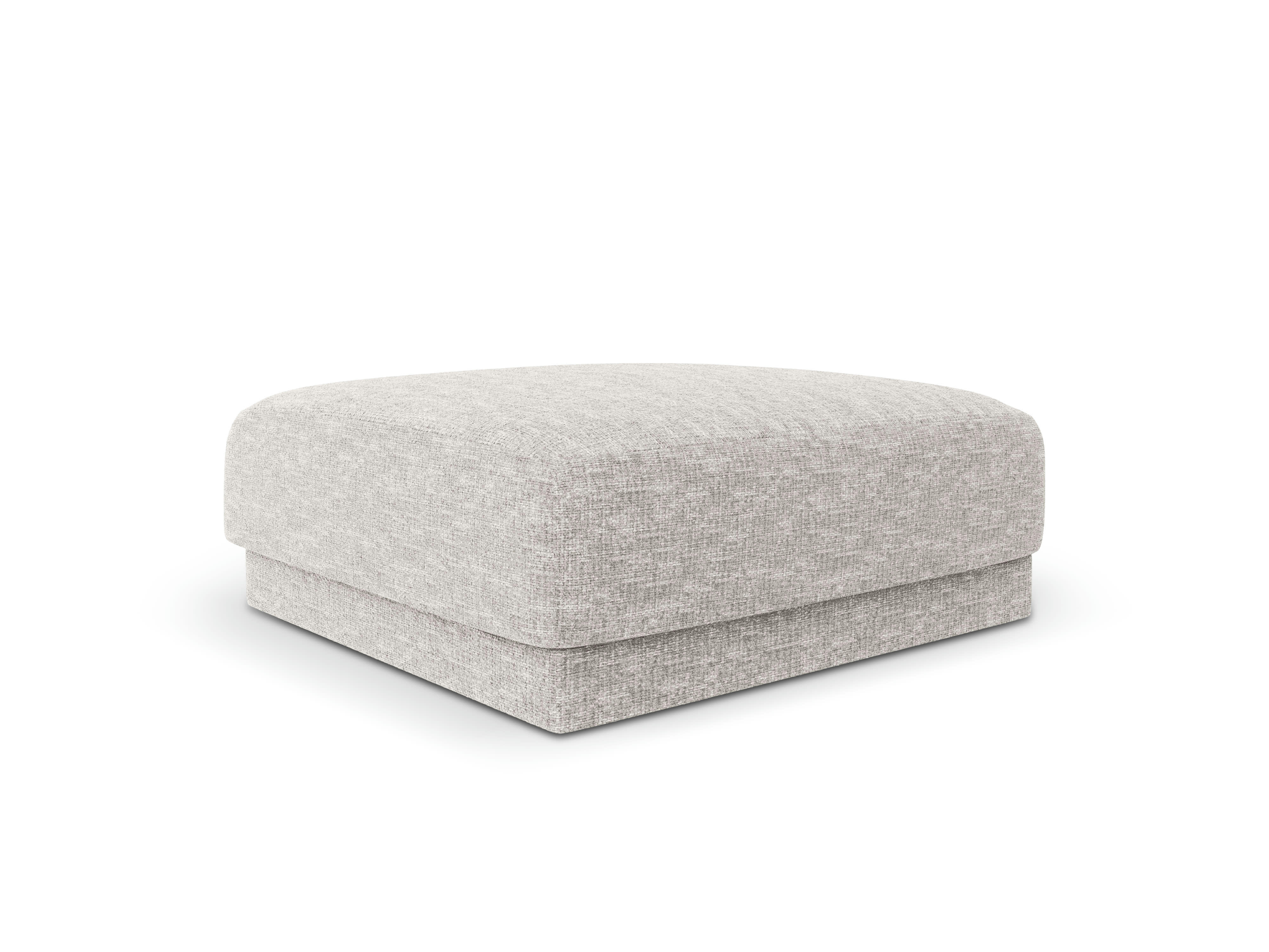 MILEY - Pouf 1 place en tissu chenille gris clair