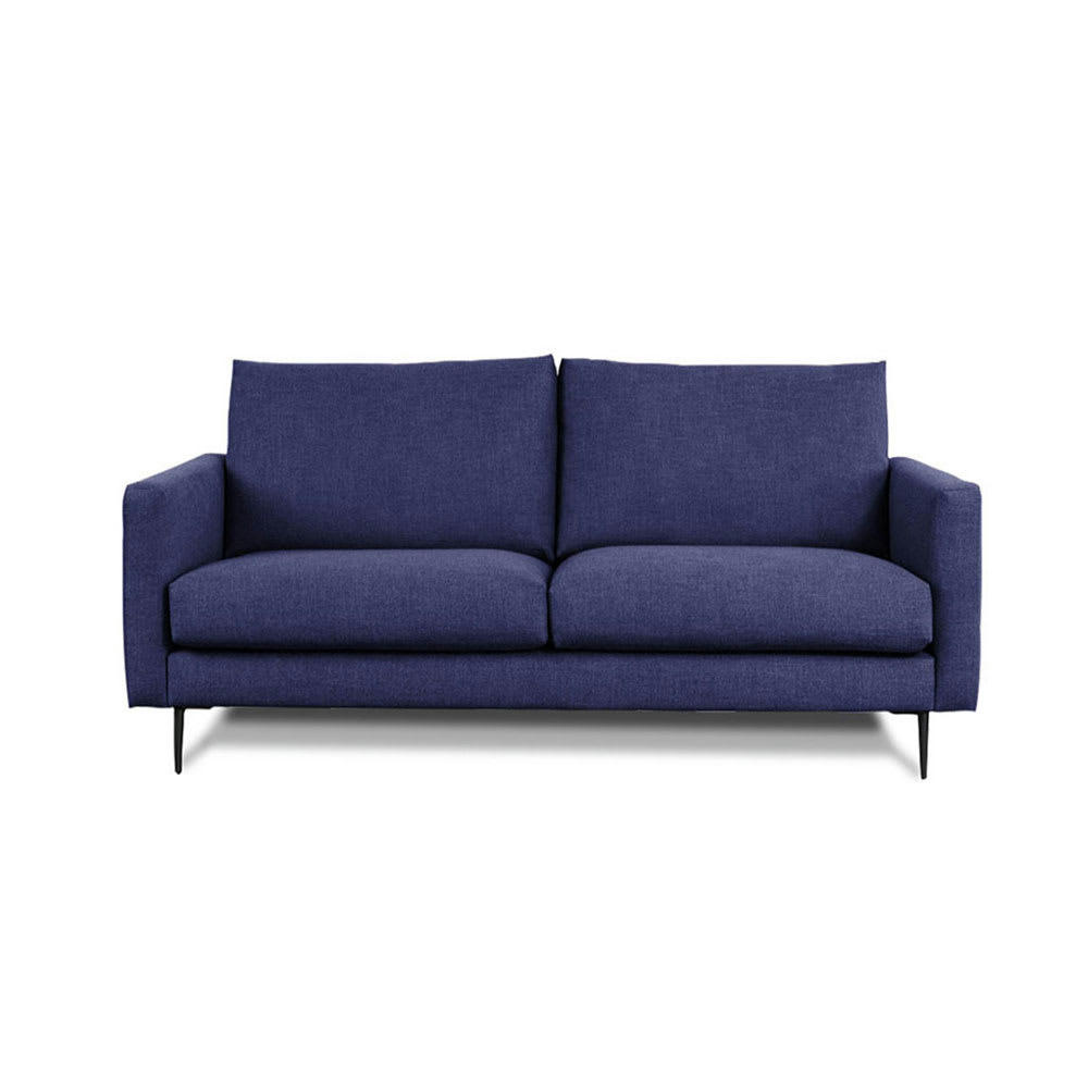 CARUSO - Canapé 2 places tissu droit bleu