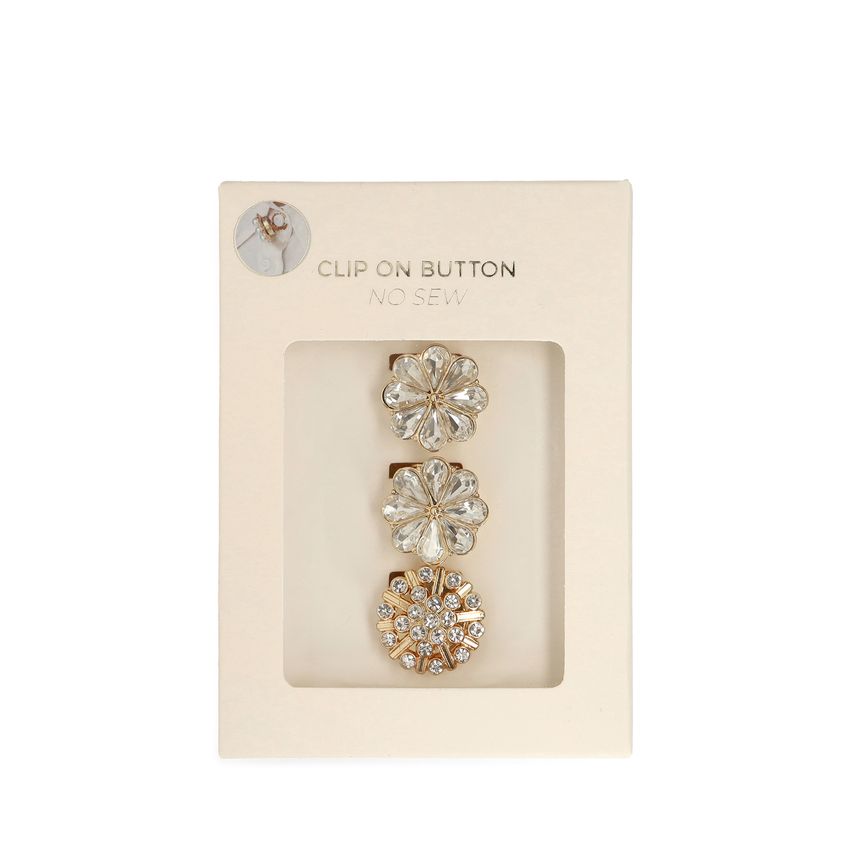 Manfield 3 pack goudkleurige click on buttons