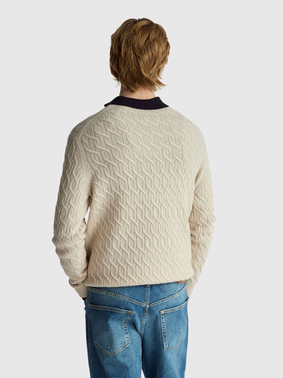 Cable knit sweater in cashmere blend