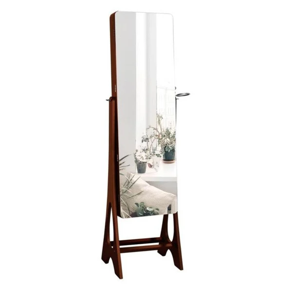 Silver Orchid Beaudet Denise Brown Standing Jewelry Cabinet