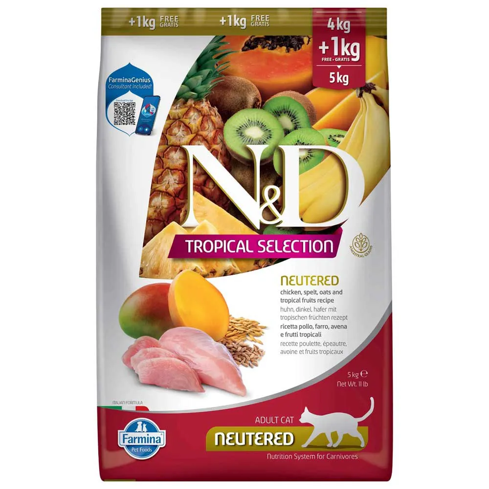 Farmina N&D Tropical Selection 4  neutered cat food with chicken 1kg