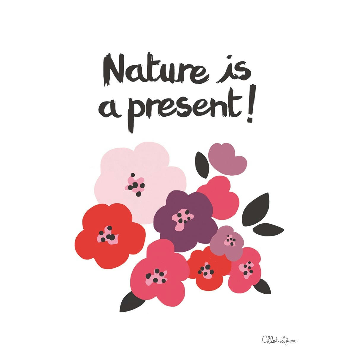 MILLY - Affiche fleurs en Papier Rose