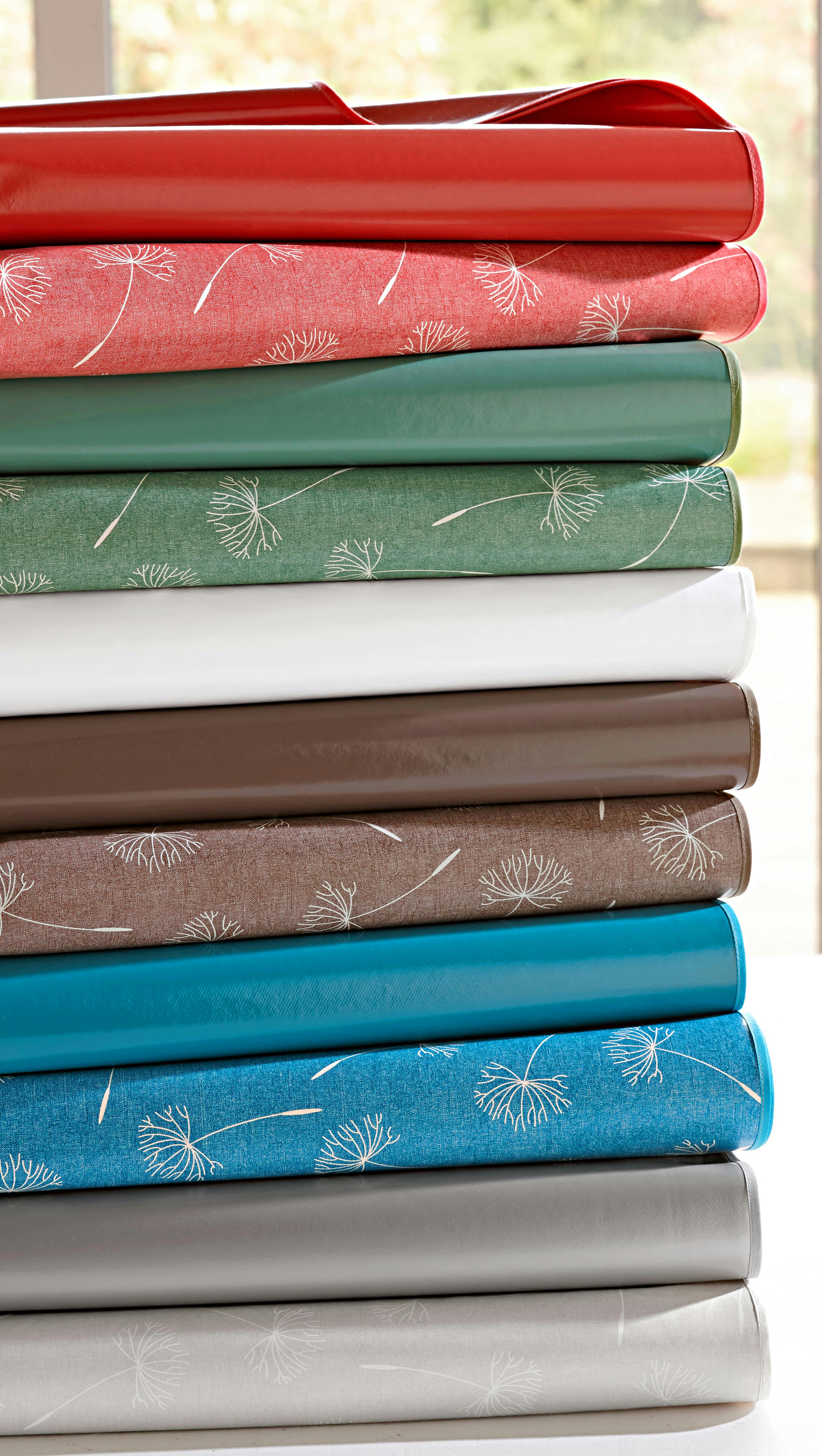 MUZIKO - Nappe ronde bleu canard en à motifs 150x150