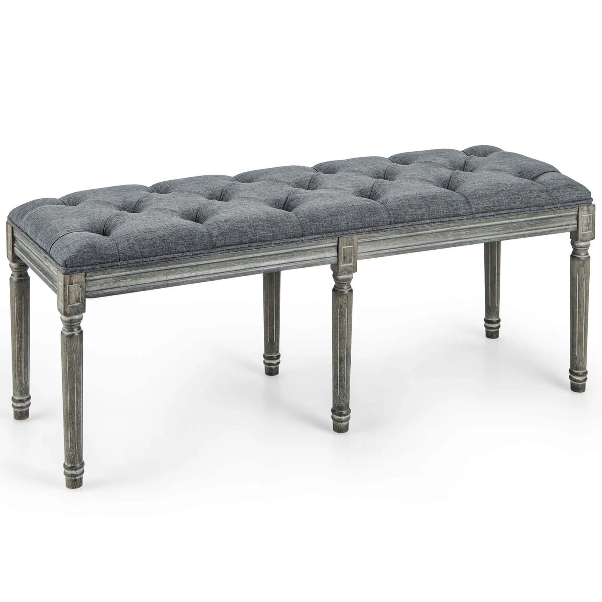 Costway 47 French Vintage Entryway Bench Upholstered Dining Bench - See Details