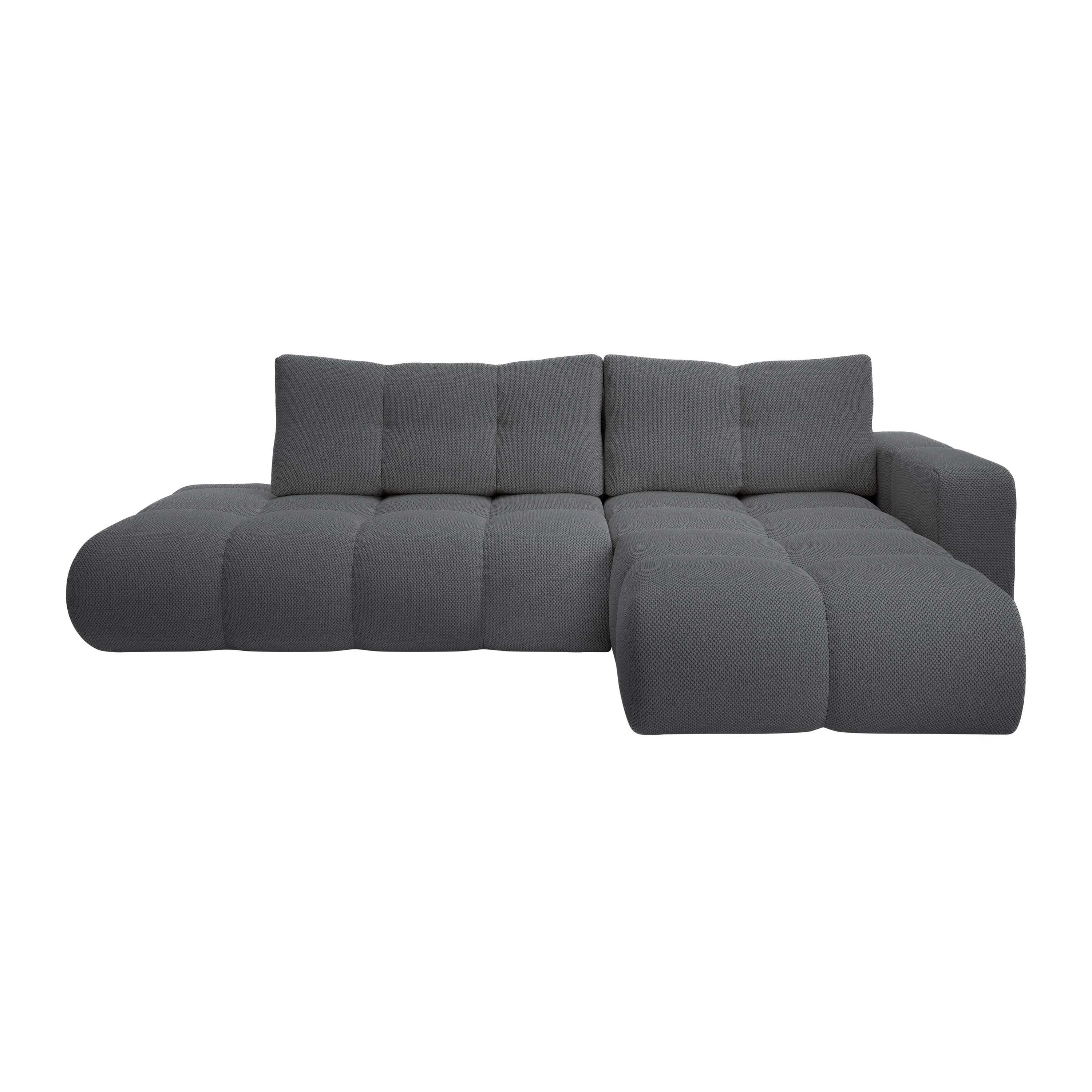 by fonQ Charme Hoekbank Rechts met Slaapfunctie - Weefstof - Antraciet