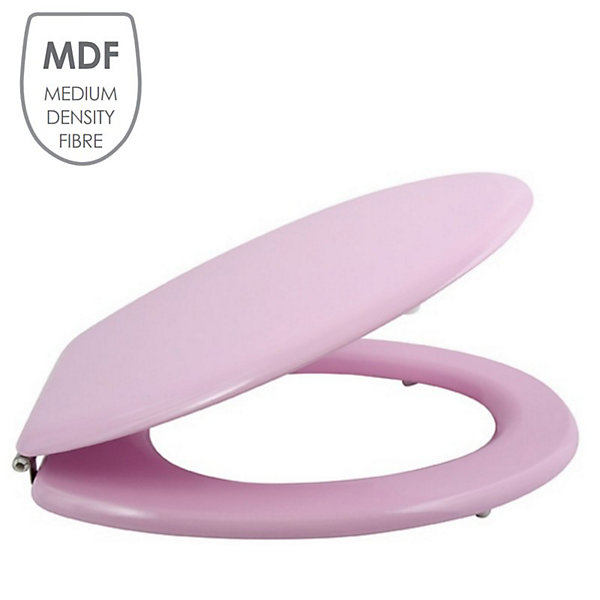 Abattant wc MDF CLEO Rose PoudréCharnières Inox MSV