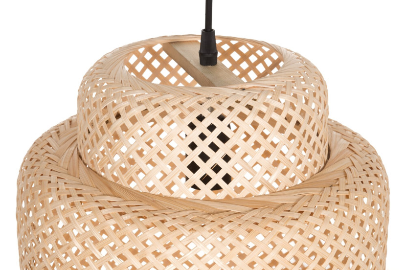 Lampa sufitowa z bambusowej plecionki, Ø 30 cm