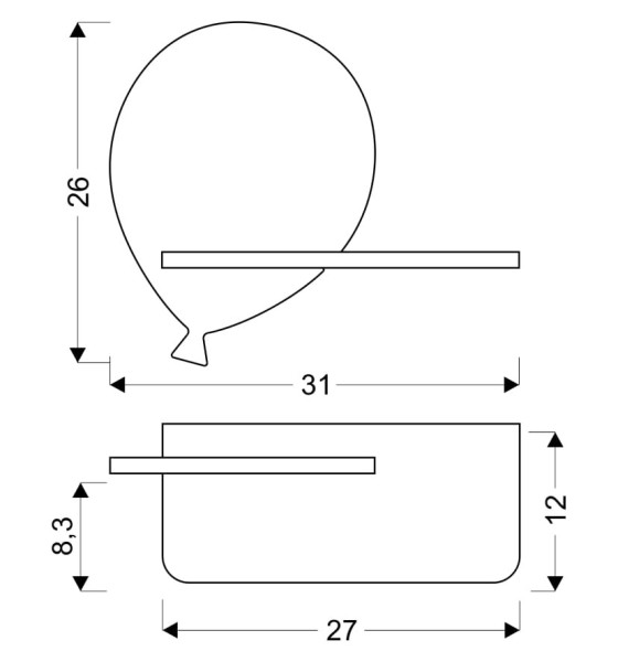 Lampa kinkiet BALLOON 4w led 4000k iq kids złoty