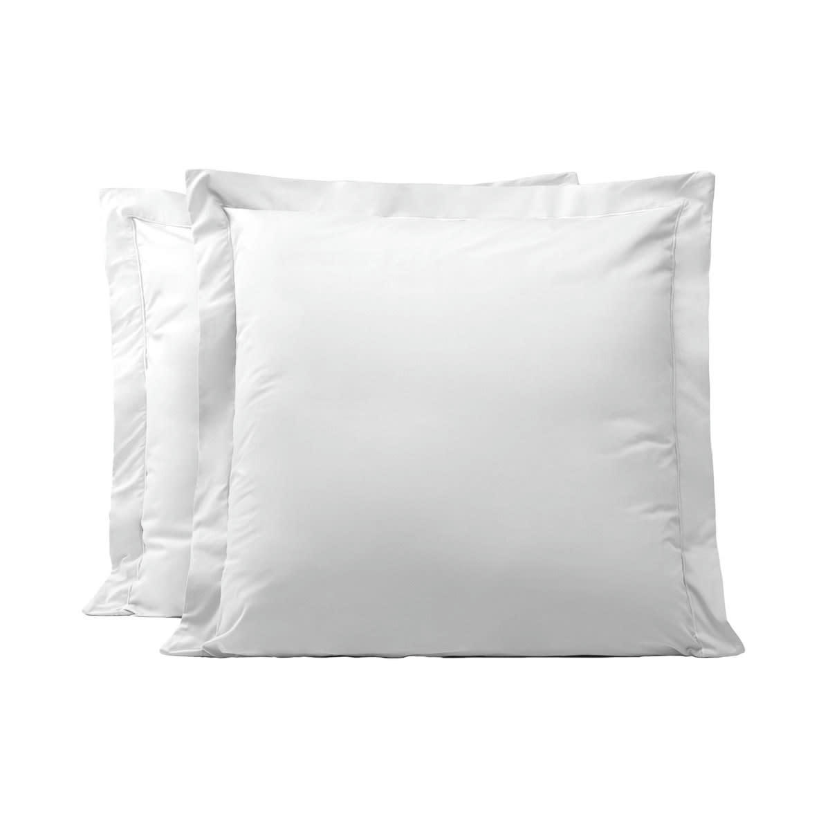 - Lot de 2 taies d'oreillers en percale de coton blanc 50x70 cm