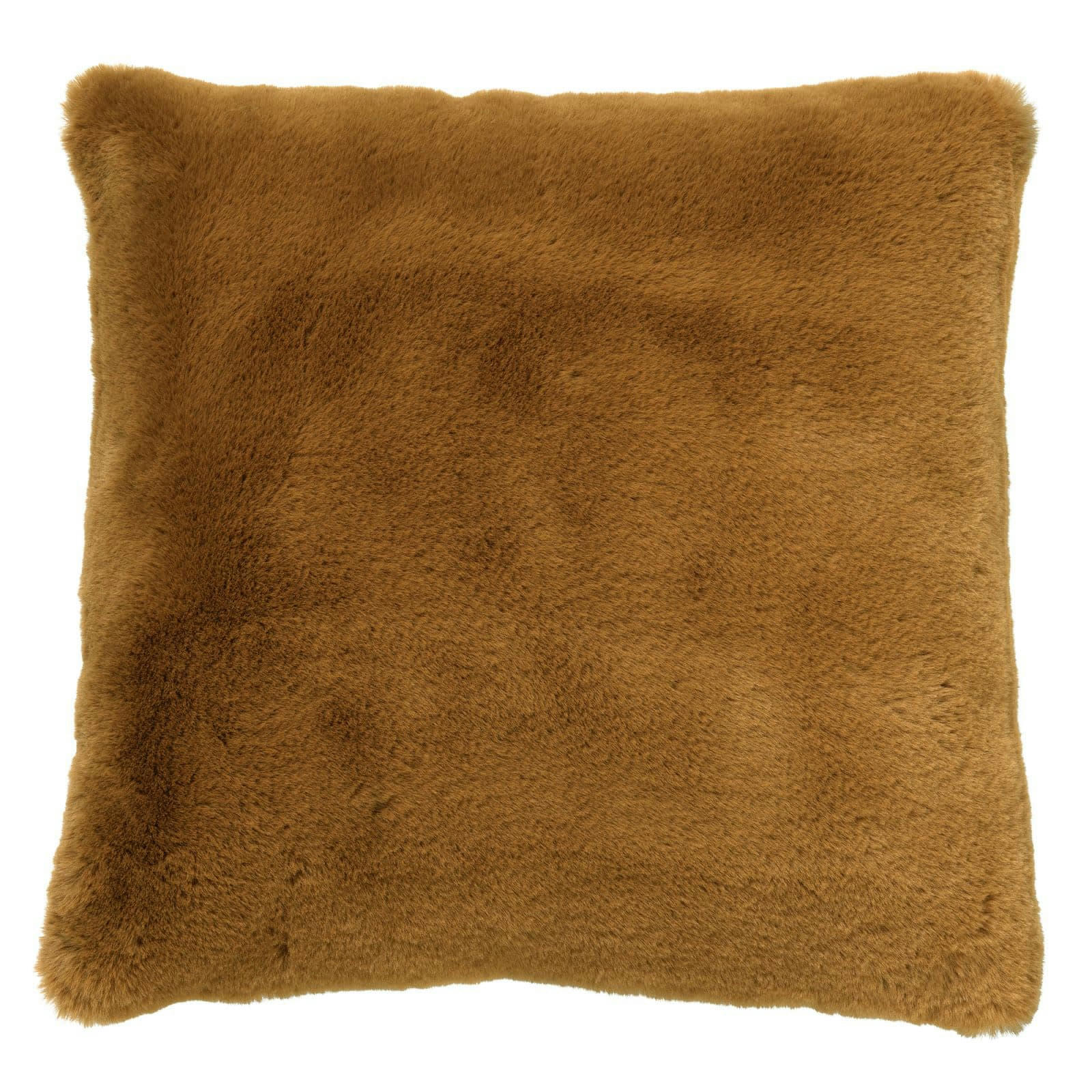 ZAYA - Coussin - marron fausse fourrure 45x45 cm uni