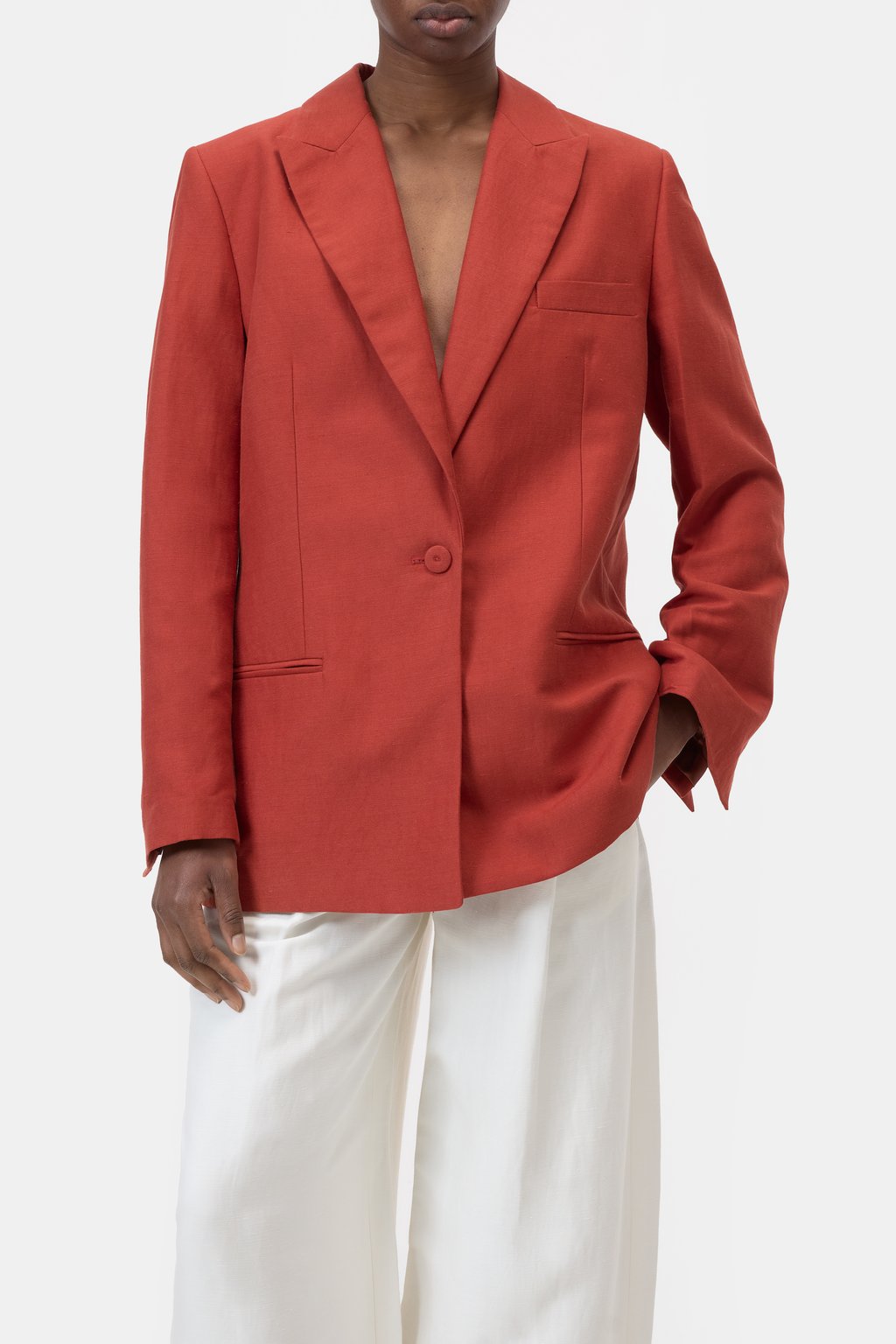 Blazer aus Leinen-Viskose-Mix
