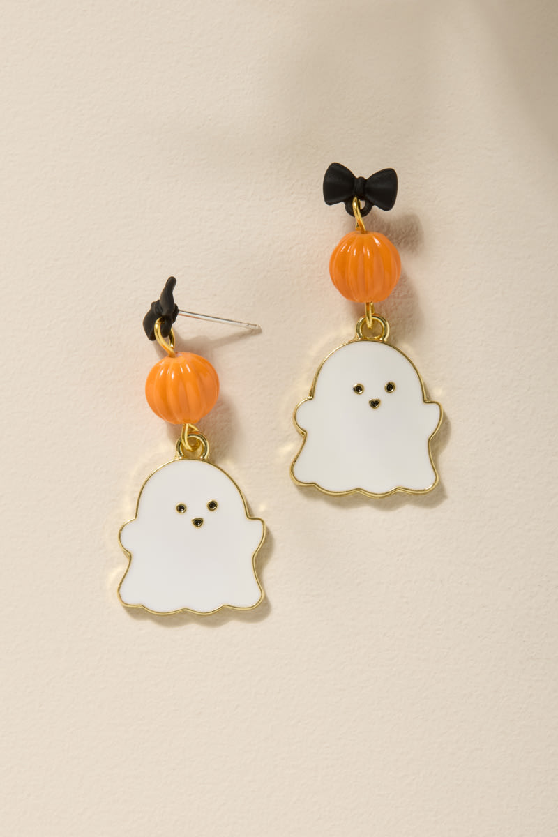 Ghost Pumpkin Drop Earrings