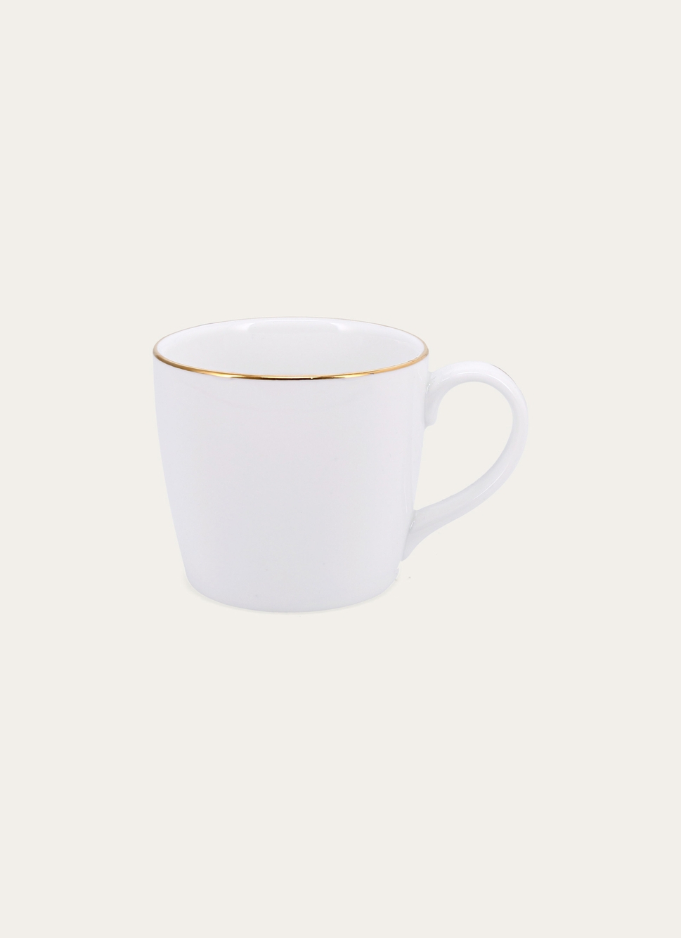 MUG EN PORCELAINE AVEC LISERÉ DORÉ BLANC