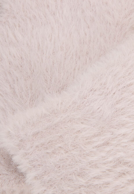 Womens Cream Eyelash Knit Gloves