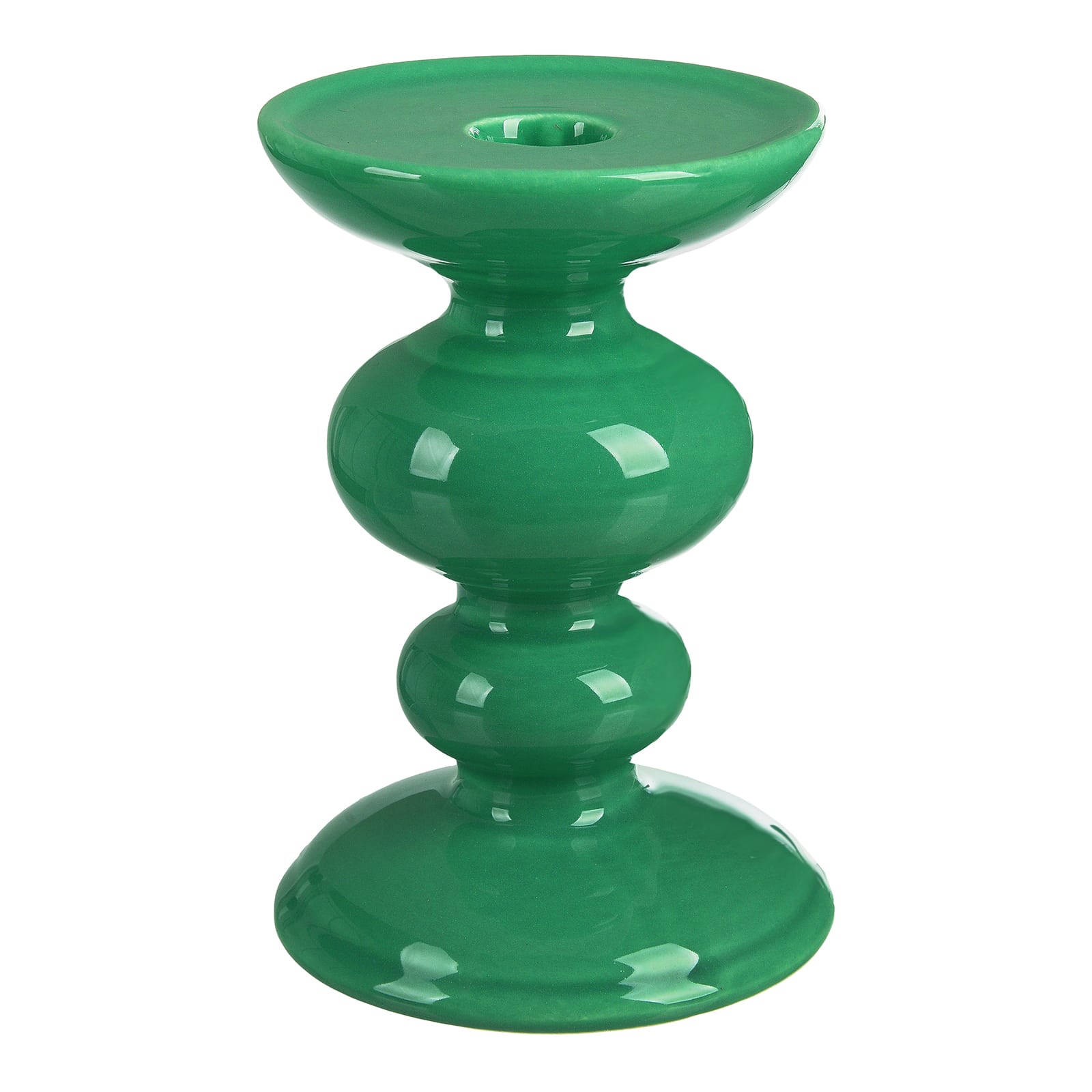 Stumpenkerzenhalter Bubbles Grün, ⌀ 10 cm, H 145 mm