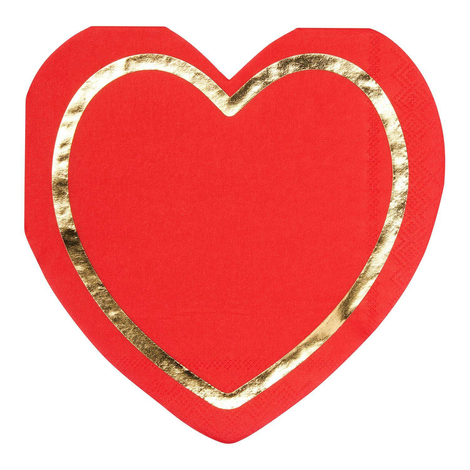 Valentines Love Notes Die Cut Heart Lunch Napkins, 6.5-in, 16-pk