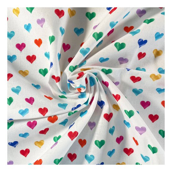 Radiant Mini Hearts Cotton Fabric by the Metre