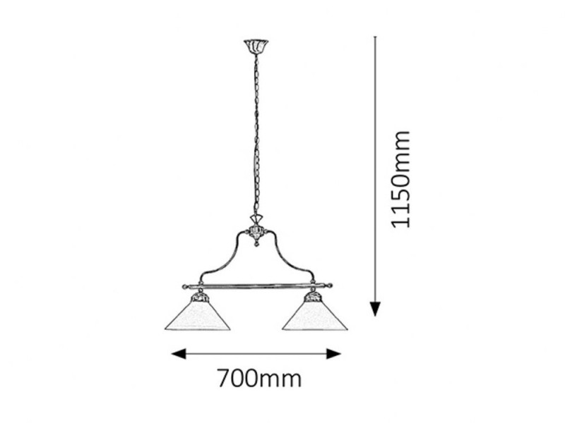 Lampa wisząca brązowo-biała Marian 2xE27x60W wym: 115x70x46 cm Rabalux