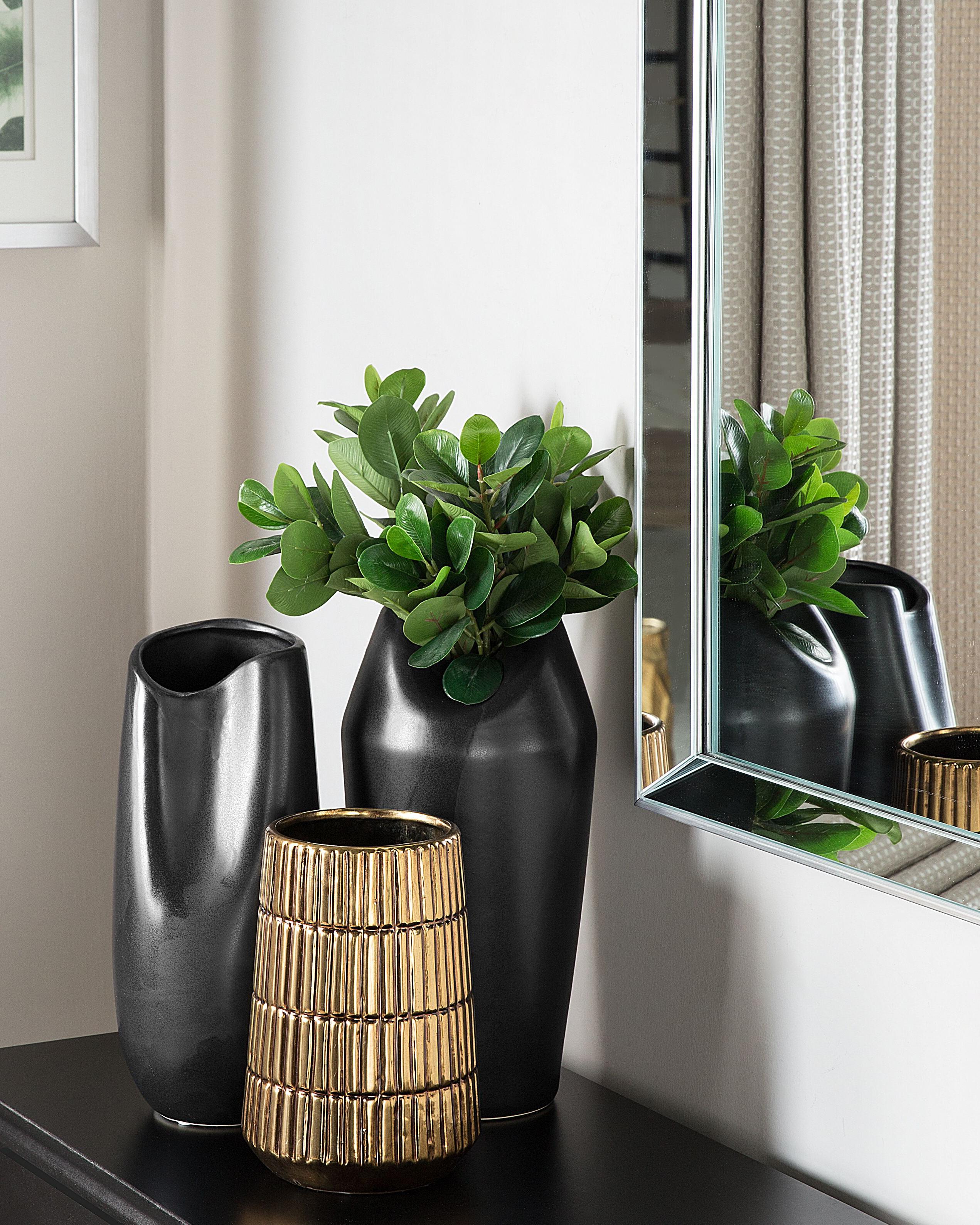 Decorative Vase APAMEA Stoneware 33 cm Black