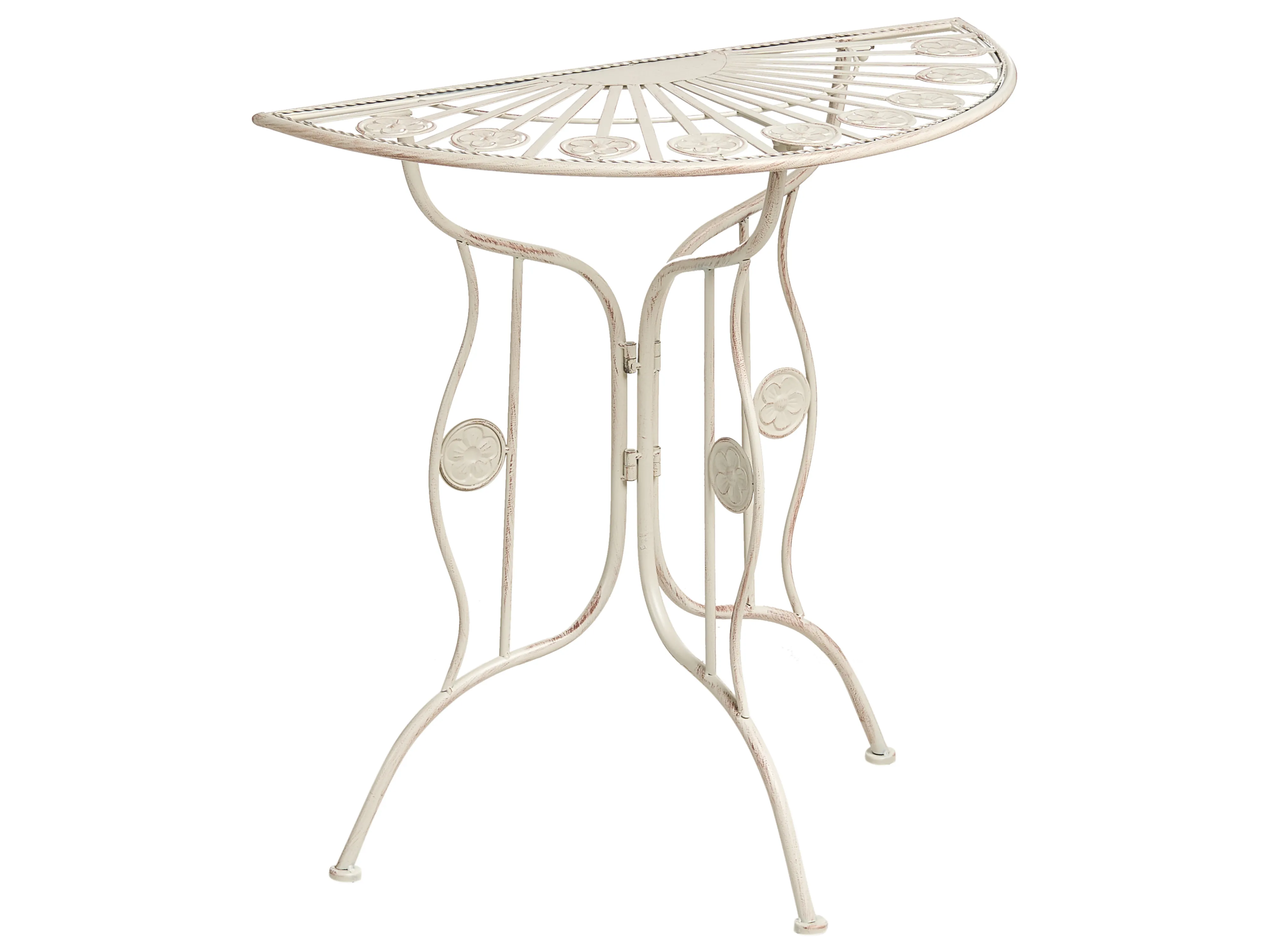 Bistro Set Folding COGGIA Metal Light Beige