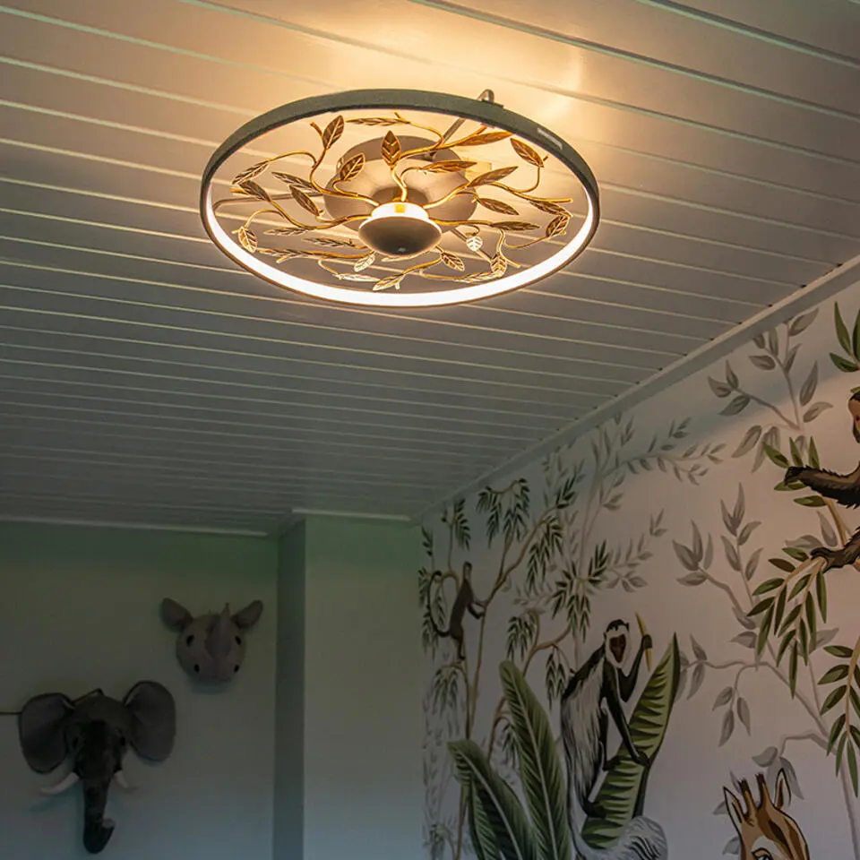 Qazqa plafondlamp bota goudkleurig ge?ntegreerde led