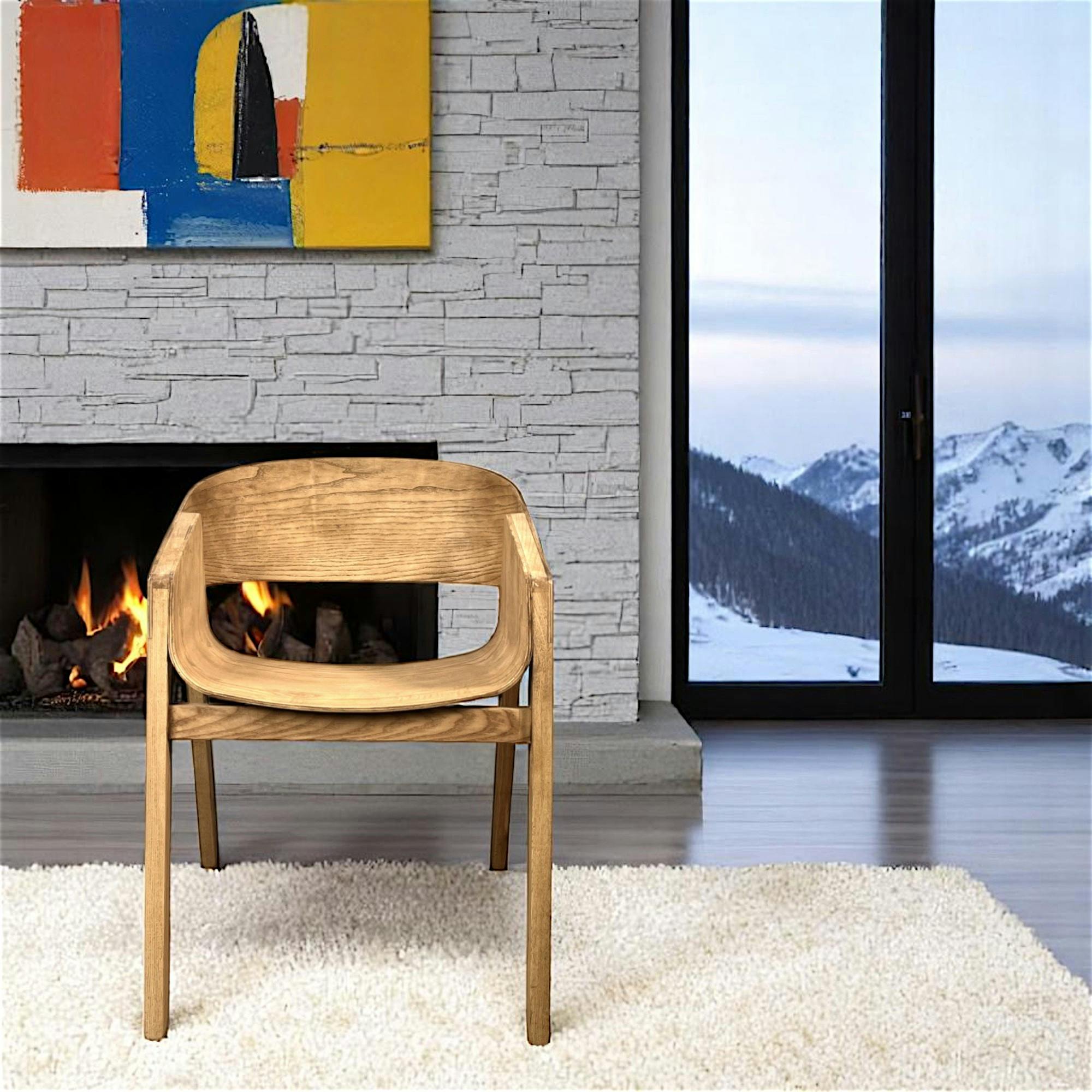 Chaise design en bois dossier large PALERME