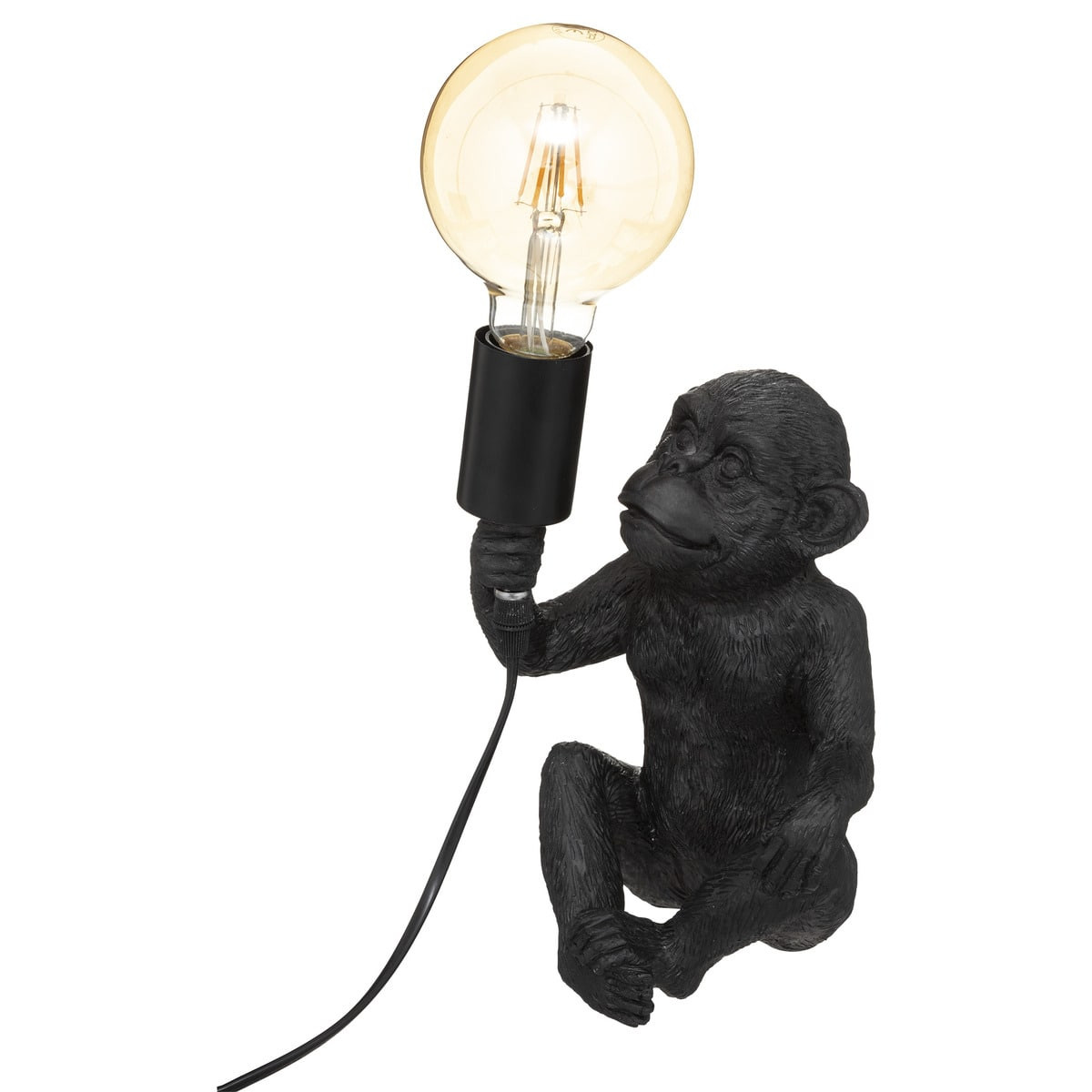 LAMPA Monkey 24,5 cm czarna W KSZTAŁCIE MAŁPKI