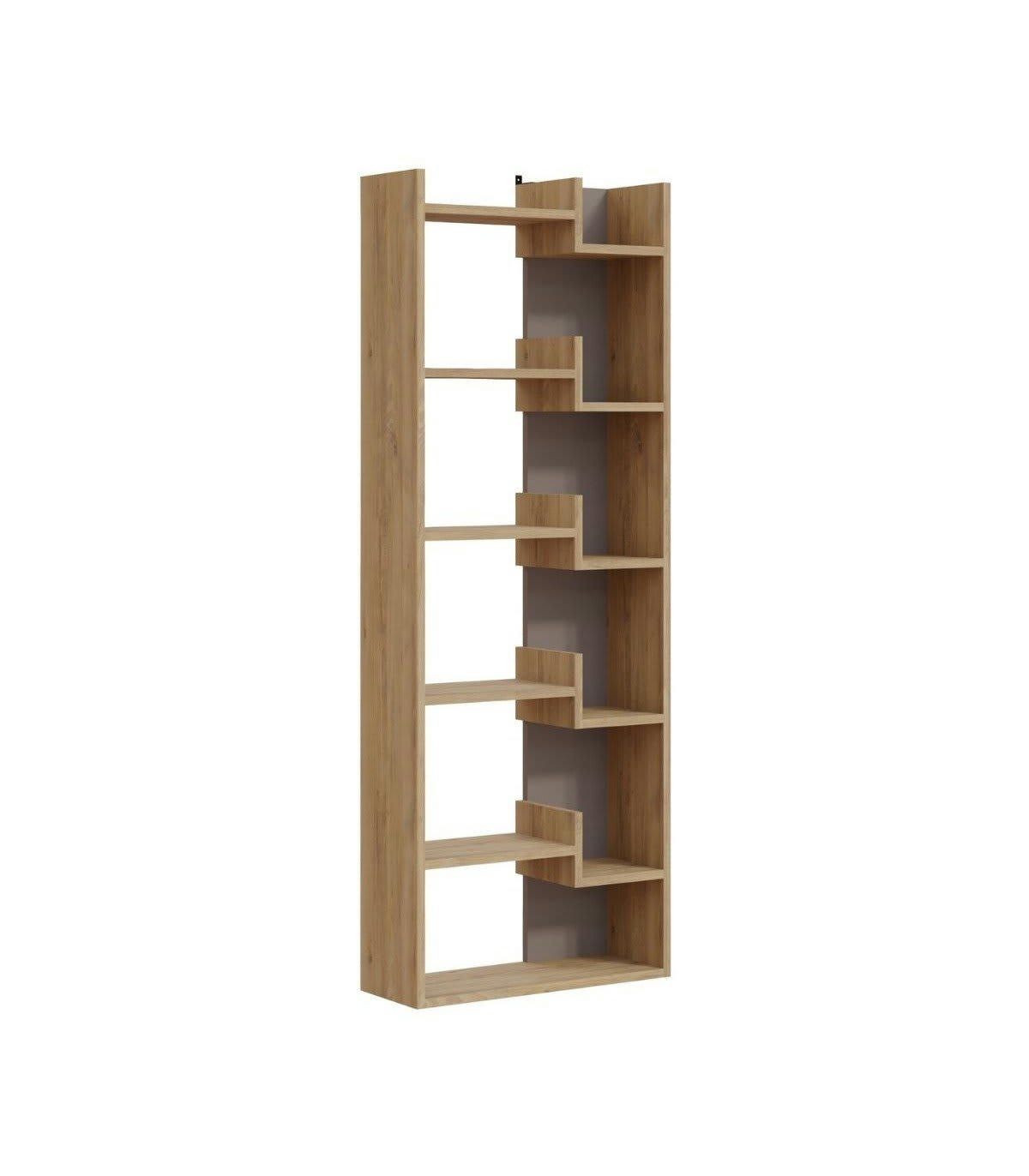 KLAPO - Étagère Design 6 Niveaux Effet Chêne - H162,4 cm