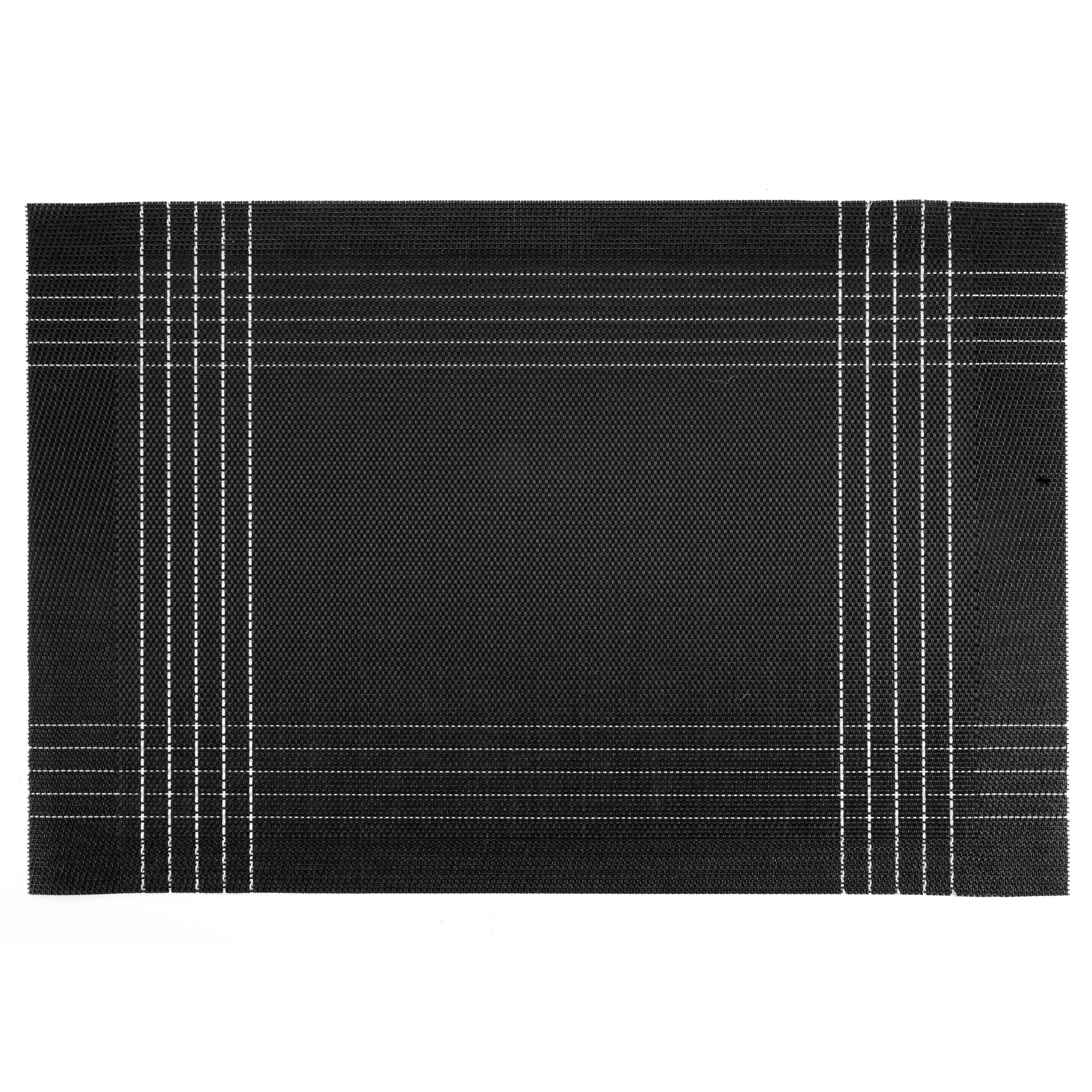 Podkładka na stół czarno, złota 30x45 cm KARA zdobiona w subtelna kratkę
