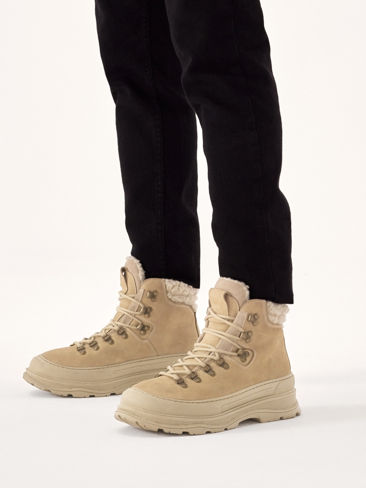 Lace-up boots - nubuck snow boots