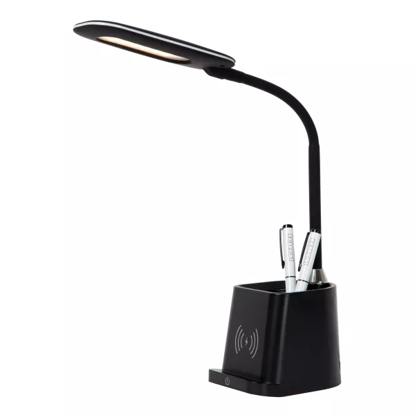 Lampka biurkowa z ładowarką Penny czarna LED 4.7W wys:34cm Lucide