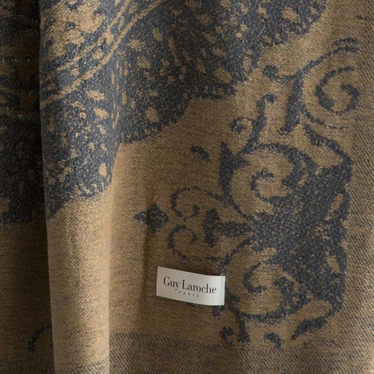 ROSIERS - Plaid en coton ocre 130x170