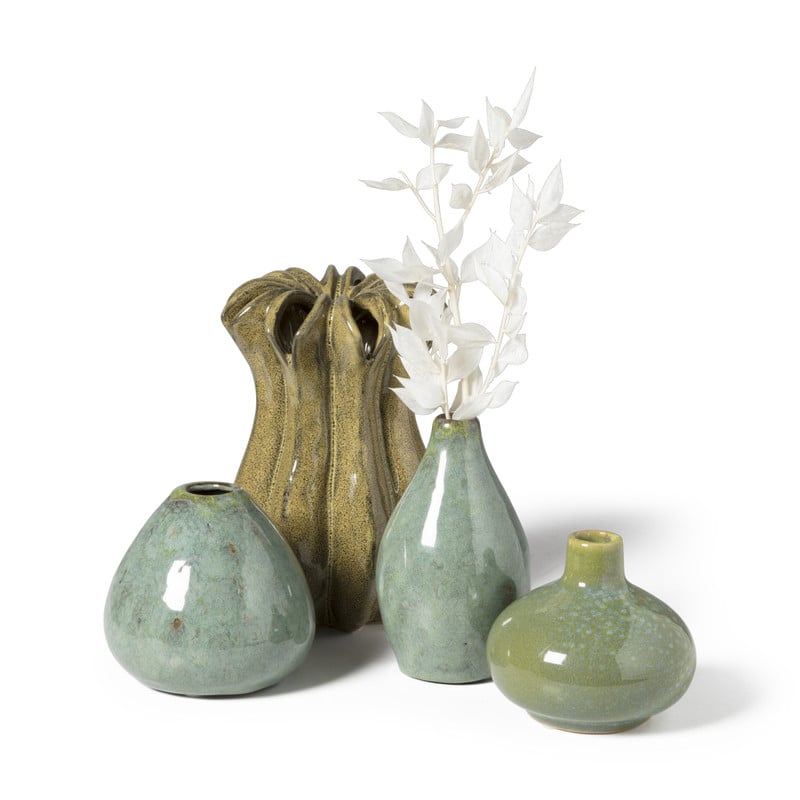 Vaasje groen - bol - &Oslash;9.5x9 cm