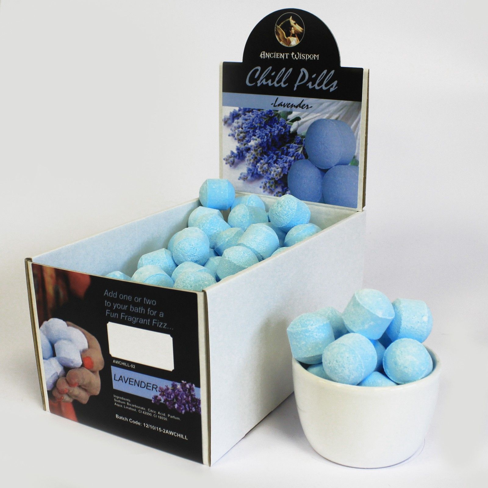KDMD 1.3Kg Box of Chill Pills (Mini Bath Bombs) - Lavender