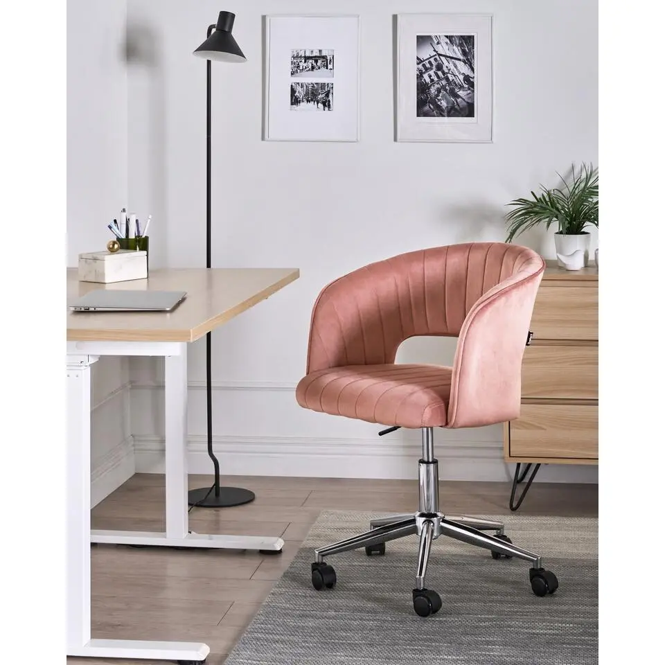 KATONAH - Bureaustoel - Roze - Fluweel