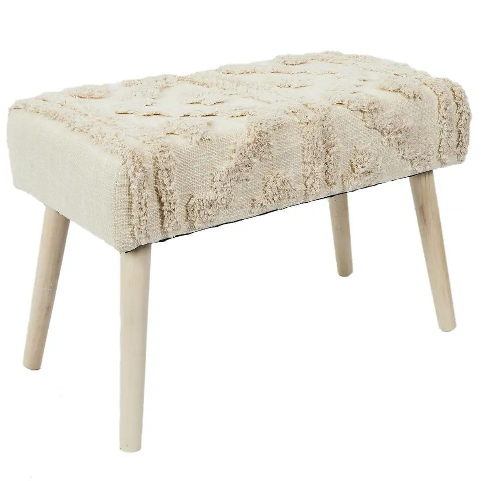 Home Deco Factory Bijzet krukje Berber Mirage - hout - 60 x 40 cm